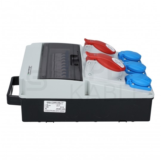 Rozdzielnica budowlana CAS_2-S hermetyczna IP54 Wyposażona + 32A/[5P] + 16A/[5P] + 3x230V/[2P+Z] DOKTORVOLT DV-8119-F