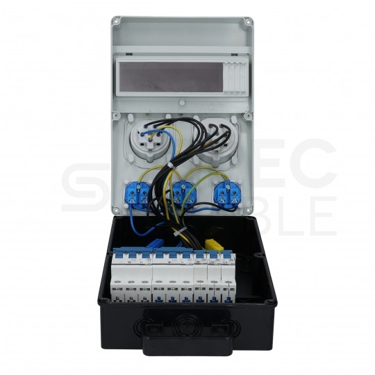 Rozdzielnica budowlana CAS_2-S hermetyczna IP54 Wyposażona + 32A/[5P] + 16A/[5P] + 3x230V/[2P+Z] DOKTORVOLT DV-8119-F