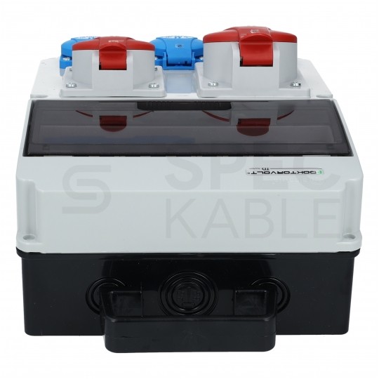 Rozdzielnica budowlana CAS_2-S hermetyczna IP54 Wyposażona + 32A/[5P] + 16A/[5P] + 3x230V/[2P+Z] DOKTORVOLT DV-8119-F