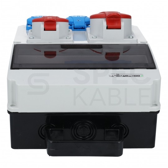 Rozdzielnica budowlana CAS_3-SFI hermetyczna IP54 Wyposażona + 32A/[5P] + 16A/[5P] + 3x230V/[2P+Z] DOKTORVOLT DV-8126-F