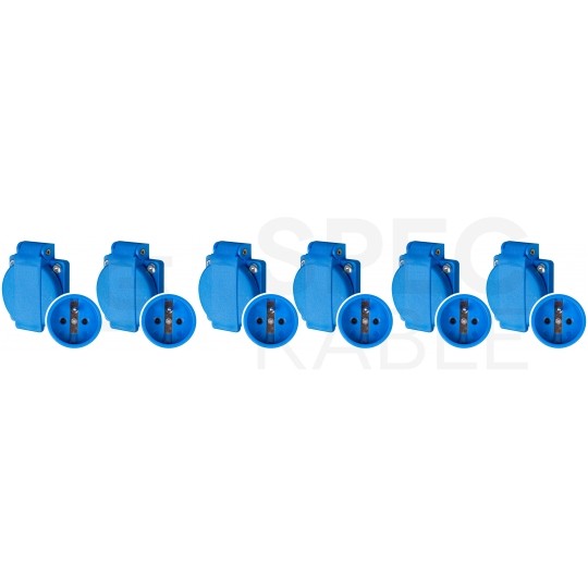 Rozdzielnica budowlana DV-S/FI hermetyczna IP44 Wyposażona + 6x230V/[2P+Z] Schuko DOKTORVOLT DV-1769-D