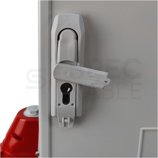 Rozdzielnica budowlana OS-S/FI SET hermetyczna IP44 Wyposażona na stojaku z rozłącznikiem + 2x 32A/[5P] + 16A/[5P] + 8x230V/[2P+E Schuko] DOKTORVOLT DV-8379-D