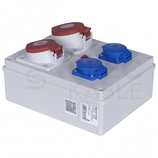 Rozdzielnica budowlana R-BOX IP44 przenośna [5P]/32A + [5P]/16A + 2x[2P+Z]/250V IP44 PAWBOL