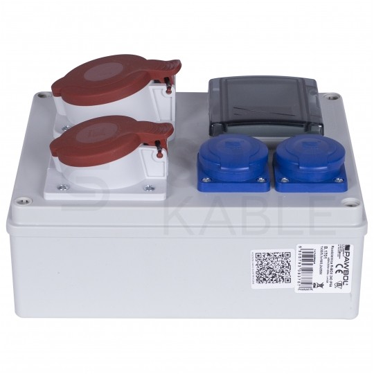 Rozdzielnica budowlana R-BOX IP44 przenośna [5P]/32A + [5P]/16A + 2x[2P+Z]/250V IP44 + puste okno PAWBOL