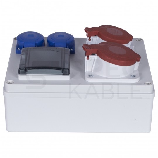 Rozdzielnica budowlana R-BOX IP44 przenośna [5P]/32A + [5P]/16A + 2x[2P+Z]/250V IP44 + puste okno PAWBOL