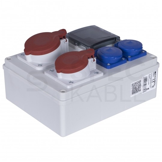 Rozdzielnica budowlana R-BOX IP44 przenośna [5P]/32A + [5P]/16A + 2x[2P+Z]/250V IP44 + puste okno PAWBOL