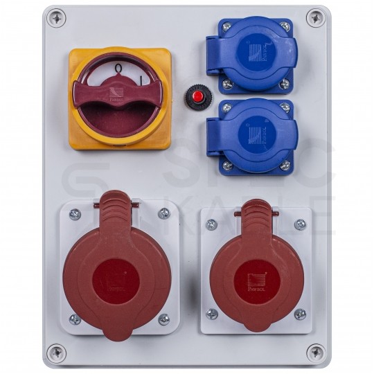 Rozdzielnica budowlana R-BOX IP44 przenośna [5P]/32A + [5P]/16A + 2x[2P+Z]/250V + wyłącznik 0/1 IP44 PAWBOL