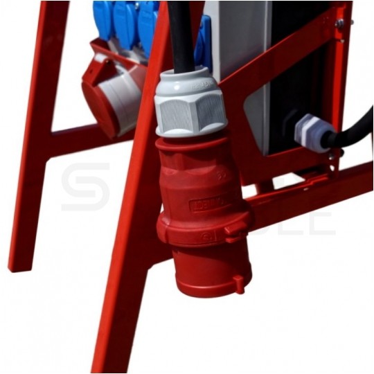 Rozdzielnica budowlana TD-S/FI SET hermetyczna IP44 Wyposażona na stojaku + 32A/[5P] + 16A/[5P] + 4x230V/[2P+Z] + wtyk 32A/[5P] DOKTORVOLT DV-6238-F