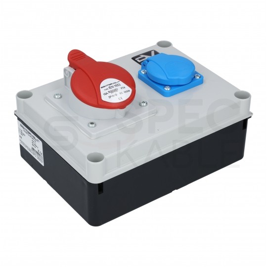 Rozdzielnica budowlana WDD hermetyczna IP54 + 16A/[5P] + 230V/[2P+Z] DOKTORVOLT DV-0133-F