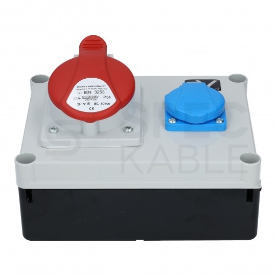 Rozdzielnica budowlana WDD hermetyczna IP54 + 32A/[5P] + 230V/[2P+Z] DOKTORVOLT DV-0140-F