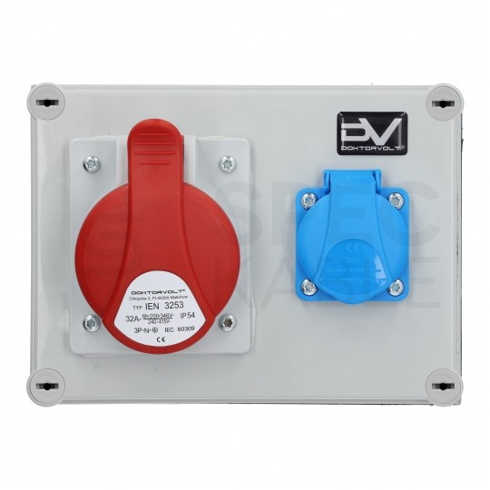 Rozdzielnica budowlana WDD hermetyczna IP54 + 32A/[5P] + 230V/[2P+Z] DOKTORVOLT DV-0140-F