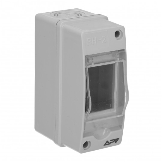 Rozdzielnica natynkowa hermetyczna APV-RH-02 1x2 moduły (690V AC / 1000V DC) IP65 54x120x89mm drzwi transparentne Adelid
