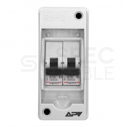Rozdzielnica natynkowa hermetyczna APV-RH-02 1x2 moduły (690V AC / 1000V DC) IP65 54x120x89mm drzwi transparentne APV