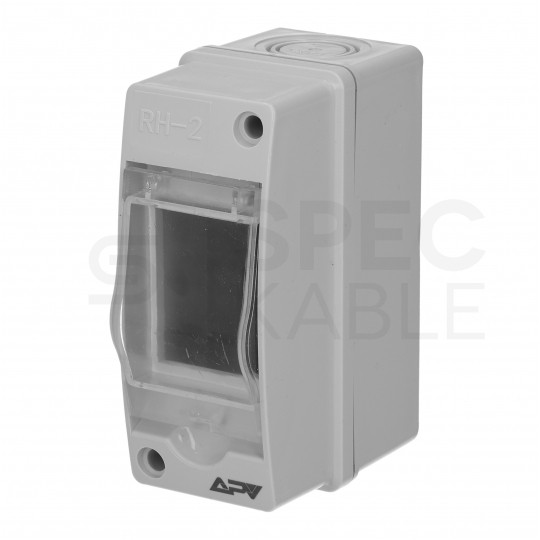 Rozdzielnica natynkowa hermetyczna APV-RH-02 1x2 moduły (690V AC / 1000V DC) IP65 54x120x89mm drzwi transparentne APV