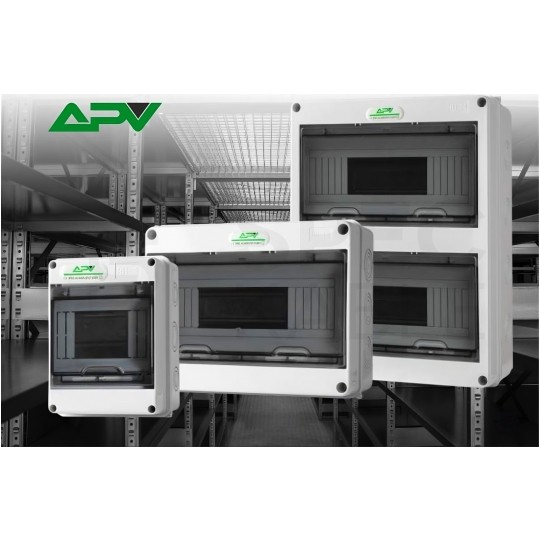 Rozdzielnica natynkowa hermetyczna APV-RH-04 1x4 moduły (690V AC / 1000V DC) IP65 54x120x89mm drzwi transparentne APV
