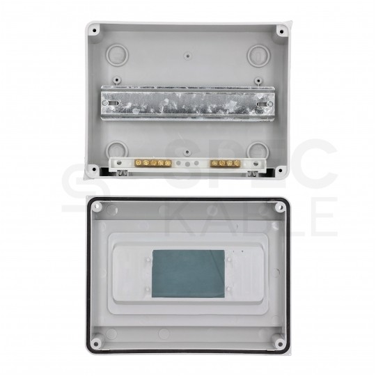 Rozdzielnica natynkowa hermetyczna APV-RH-08 1x8 modułów (690V AC / 1000V DC) IP65 201x155x91mm drzwi transparentne APV