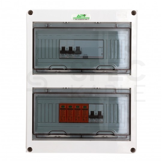 Rozdzielnica natynkowa hermetyczna APV-RH-24 2x12 modułów (690V AC / 1000V DC) IP65 275x355x108mm drzwi transparentne APV