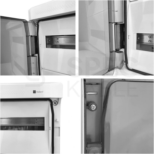 Rozdzielnica natynkowa hermetyczna HIGHT 2x18 modułów IP65 (400V AC / 1000V DC) 432x464x160mm plastikowa drzwi transparentne dymne Marlanvil