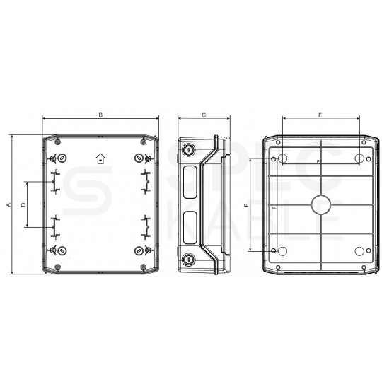 Rozdzielnica natynkowa hermetyczna PHS 1x12 modułów IP65 (400V AC / 1500V DC) 319x256x144mm plastikowa drzwi transparentne dymne NOARK