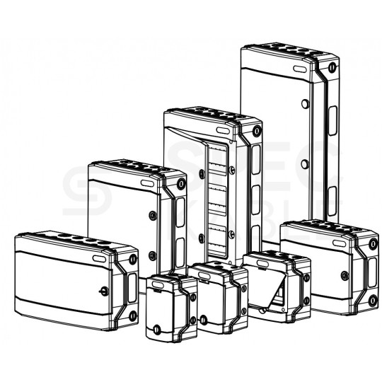 Rozdzielnica natynkowa hermetyczna PHS 1x6 modułów IP65 (400V AC / 1500V DC) 165x201x118mm plastikowa drzwi transparentne dymne NOARK
