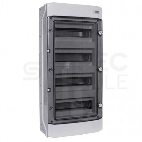 Rozdzielnica natynkowa hermetyczna PHS 4x12 modułów IP65 (400V AC / 1500V DC) 319x664x144mm plastikowa drzwi transparentne dymne NOARK