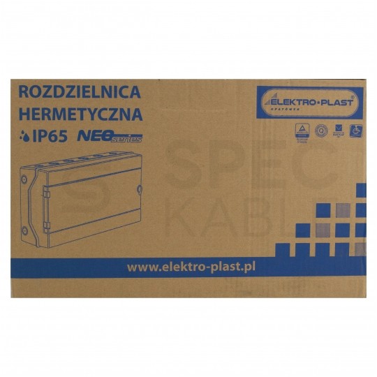 Rozdzielnica natynkowa hermetyczna RH-18 1x18 modułów (500V AC / 1000V DC) IP65 435x260x138mm drzwi transparentne Elektro-Plast