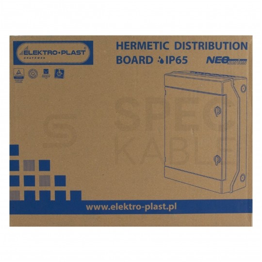 Rozdzielnica natynkowa hermetyczna RH-24 2x12 modułów (500V AC / 1000V DC) IP65 330x420x138mm drzwi transparentne Elektro-Plast