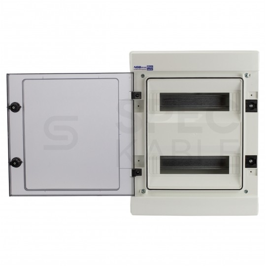 Rozdzielnica natynkowa hermetyczna RH-24 2x12 modułów (500V AC / 1000V DC) IP65 330x420x138mm drzwi transparentne Elektro-Plast