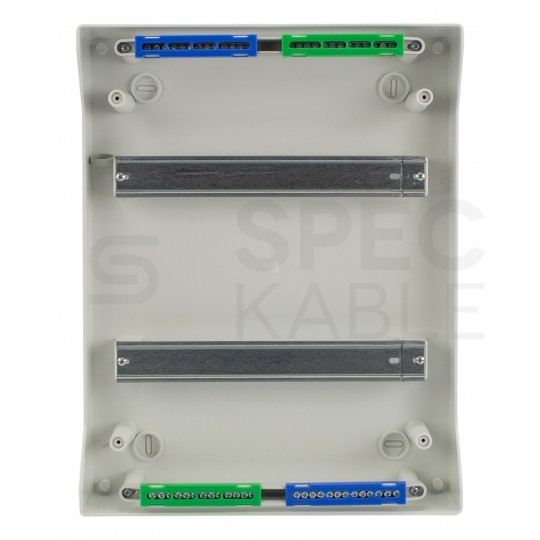 Rozdzielnica natynkowa hermetyczna RH-24 2x12 modułów (500V AC / 1000V DC) IP65 330x420x138mm drzwi transparentne Elektro-Plast