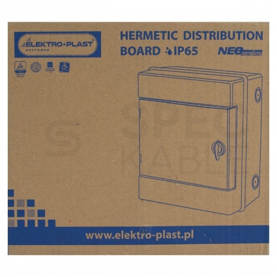 Rozdzielnica natynkowa hermetyczna RH-6 1x6 modułów (500V AC / 1000V DC) IP65 225x260x138mm drzwi transparentne Elektro-Plast