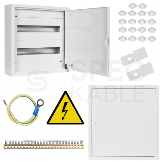 Rozdzielnica natynkowa metalowa 2x18 modułów IP30 (400V AC) 455x436x130mm drzwi pełne KOLE SYSTEMS