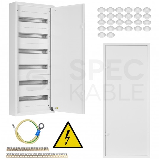 Rozdzielnica natynkowa metalowa 6x18 modułów IP30 (400V AC) 1055x436x130mm drzwi pełne KOLE SYSTEMS