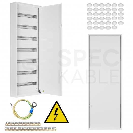 Rozdzielnica natynkowa metalowa 7x18 modułów IP30 (400V AC) 1205x436x130mm drzwi pełne KOLE SYSTEMS