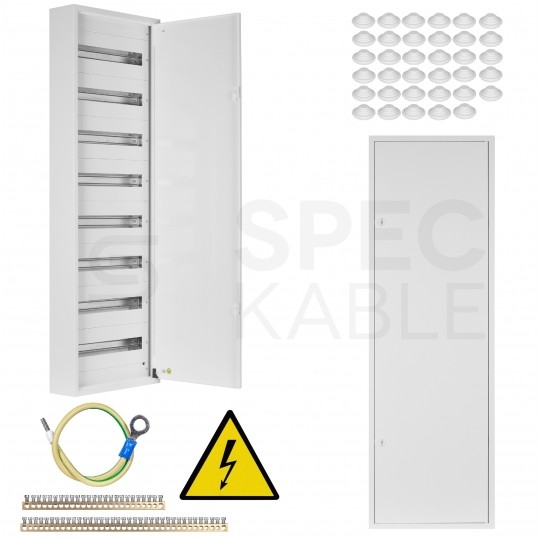 Rozdzielnica natynkowa metalowa 8x18 modułów IP30 (400V AC) 1355x436x130mm drzwi pełne KOLE SYSTEMS