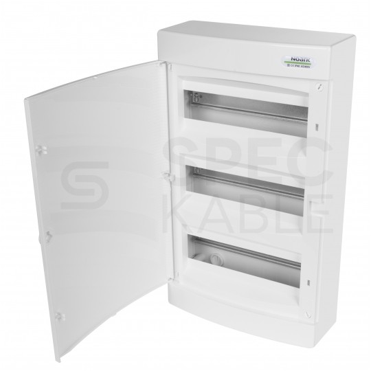 Rozdzielnica natynkowa PNS 3x12 modułów IP40 (400V AC) 287x482x112mm plastikowa drzwi pełne NOARK