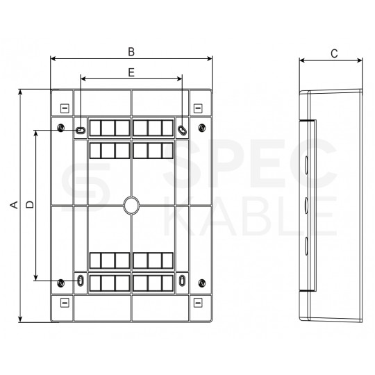 Rozdzielnica natynkowa PNS-MM 2x18 modułów IP40 (400V AC) 396x361x112mm plastikowa drzwi pełne (bez szyny DIN) NOARK