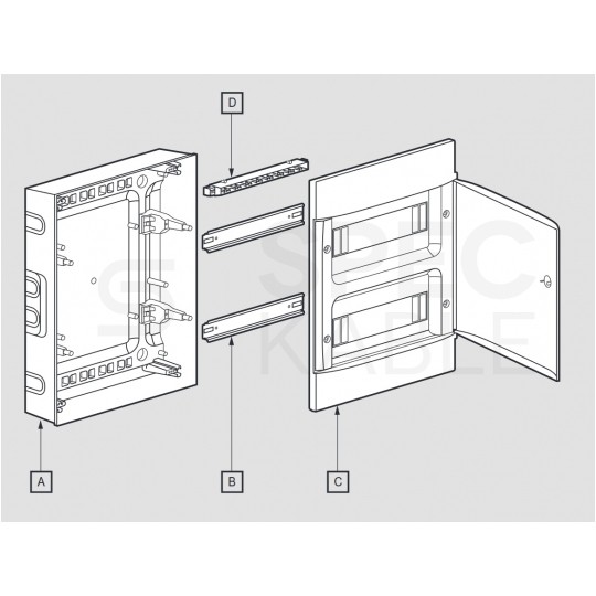 Rozdzielnica natynkowa PRACTIBOX 2x18 modułów IP40 382x432x77mm drzwi transparentne dymne LEGRAND