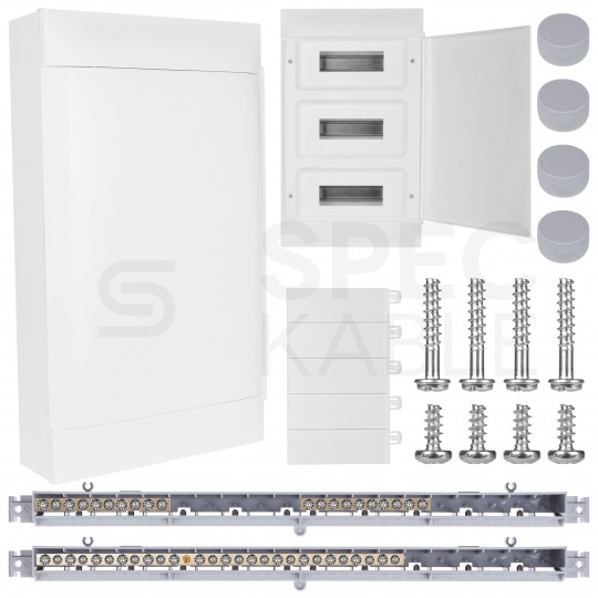 Rozdzielnica natynkowa PRACTIBOX 3x12 modułów IP40 532x324x76mm drzwi pełne LEGRAND