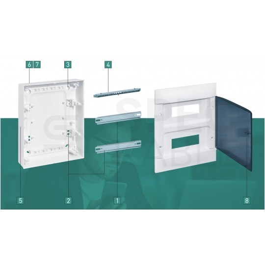 Rozdzielnica natynkowa PRACTIBOX 4x12 modułów IP40 762x324x76mm drzwi pełne LEGRAND
