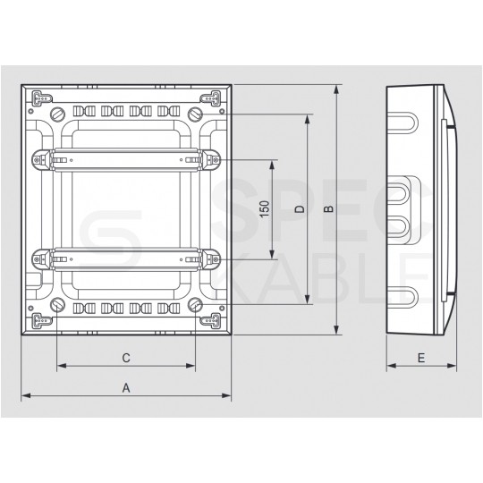 Rozdzielnica natynkowa PRACTIBOX 4x12 modułów IP40 762x324x76mm drzwi pełne LEGRAND