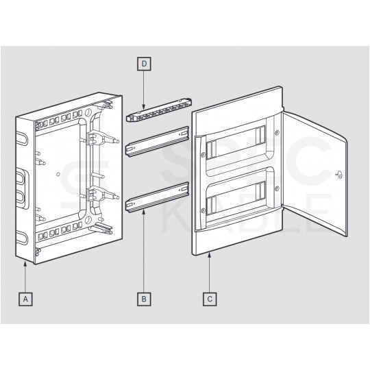 Rozdzielnica natynkowa PRACTIBOX 4x12 modułów IP40 762x324x76mm drzwi pełne LEGRAND