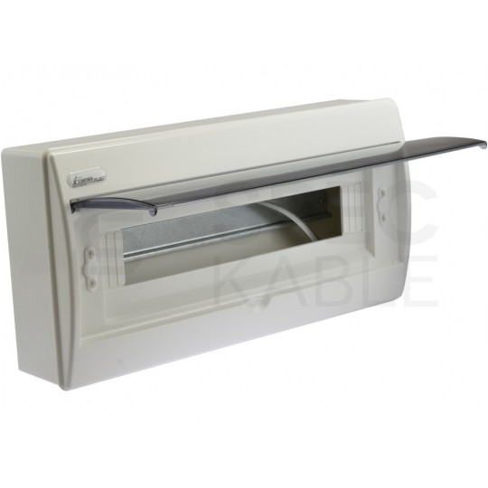 Rozdzielnica natynkowa RN-18 (N+PE) 1x18 modułów IP40 416x205x95mm drzwi transparentne Elektro-Plast