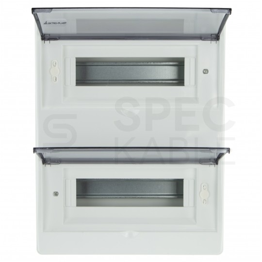 Rozdzielnica natynkowa RN-24 (N+PE) 2x12 modułów IP40 310x404x95mm drzwi transparentne Elektro-Plast