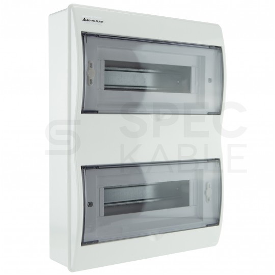 Rozdzielnica natynkowa RN-24 (N+PE) 2x12 modułów IP40 310x404x95mm drzwi transparentne Elektro-Plast