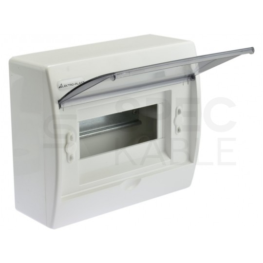 Rozdzielnica natynkowa RN-8 (N+PE) 1x8 modułów IP40 234x200x95mm drzwi transparentne Elektro-Plast