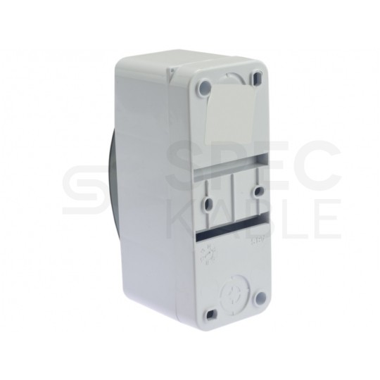 Rozdzielnica natynkowa S-2 (bez listwy) 1x2 moduły IP40 55x140x85mm drzwi transparentne dymne PAWBOL