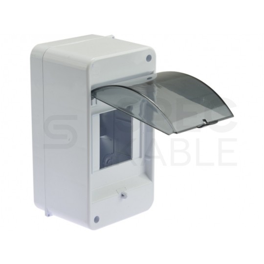 Rozdzielnica natynkowa S-3 (N+PE) 1x3 moduły IP40 77x140x85mm drzwi transparentne dymne PAWBOL