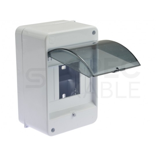 Rozdzielnica natynkowa S-4 (N+PE) 1x4 moduły IP40 92x140x85mm drzwi transparentne dymne PAWBOL