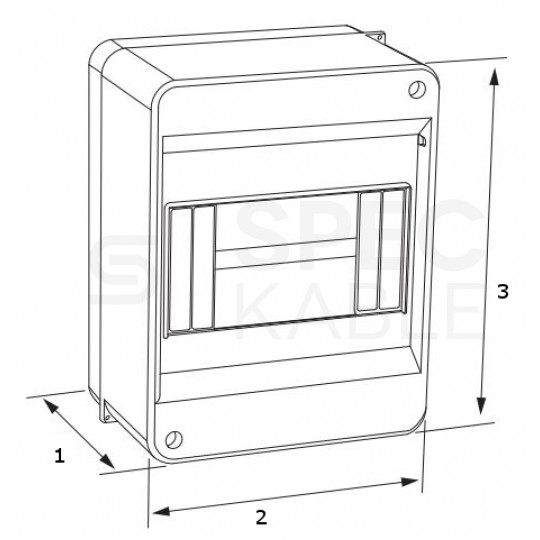 Rozdzielnica natynkowa S-8 (N+PE) 1x8 modułów IP40 165x140x83mm drzwi transparentne dymne PAWBOL