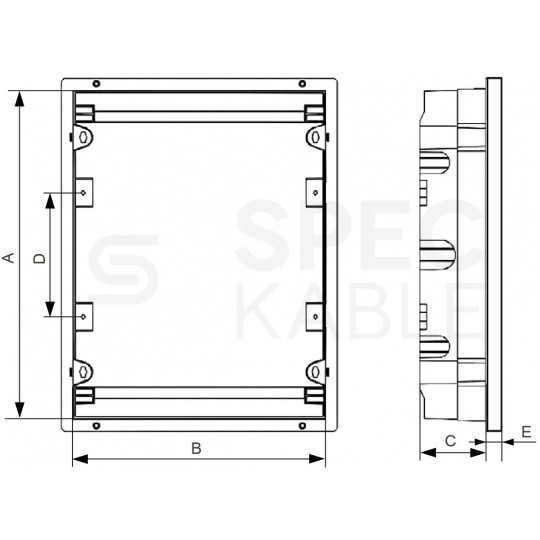 Rozdzielnica podtynkowa PNF 2x12 modułów IP40 (400V AC) 282x351x99mm plastikowa drzwi pełne NOARK